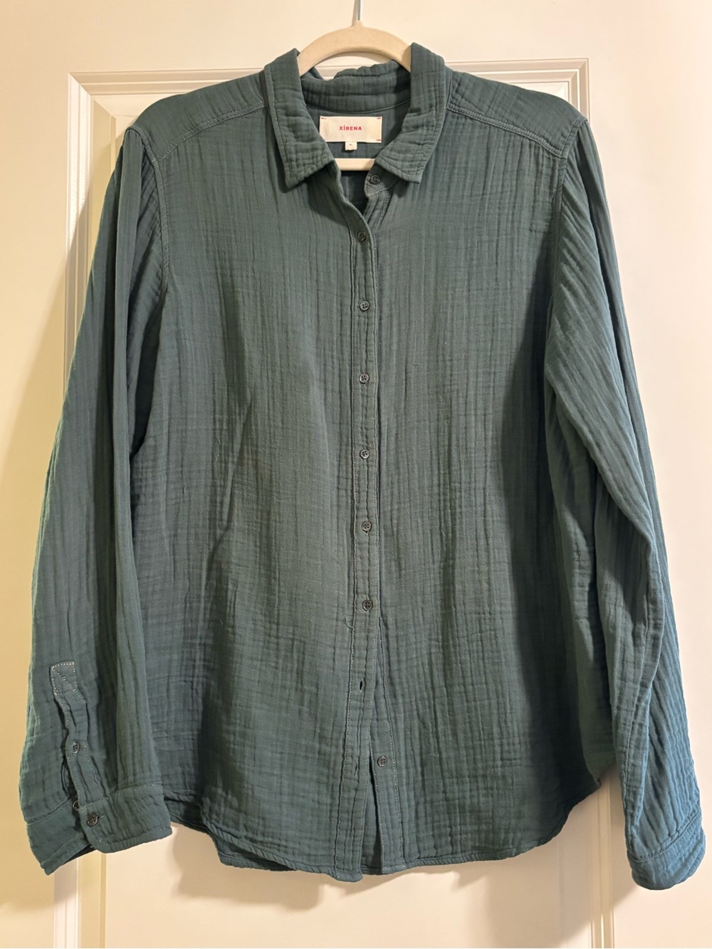 XiRENA Men's Button-Down Shirt in Dusty Teal